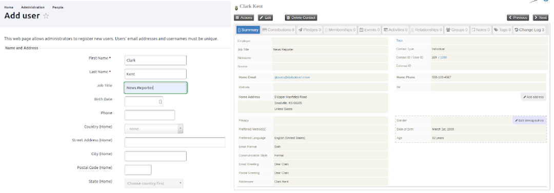 CiviCRM Contacts in Drupal