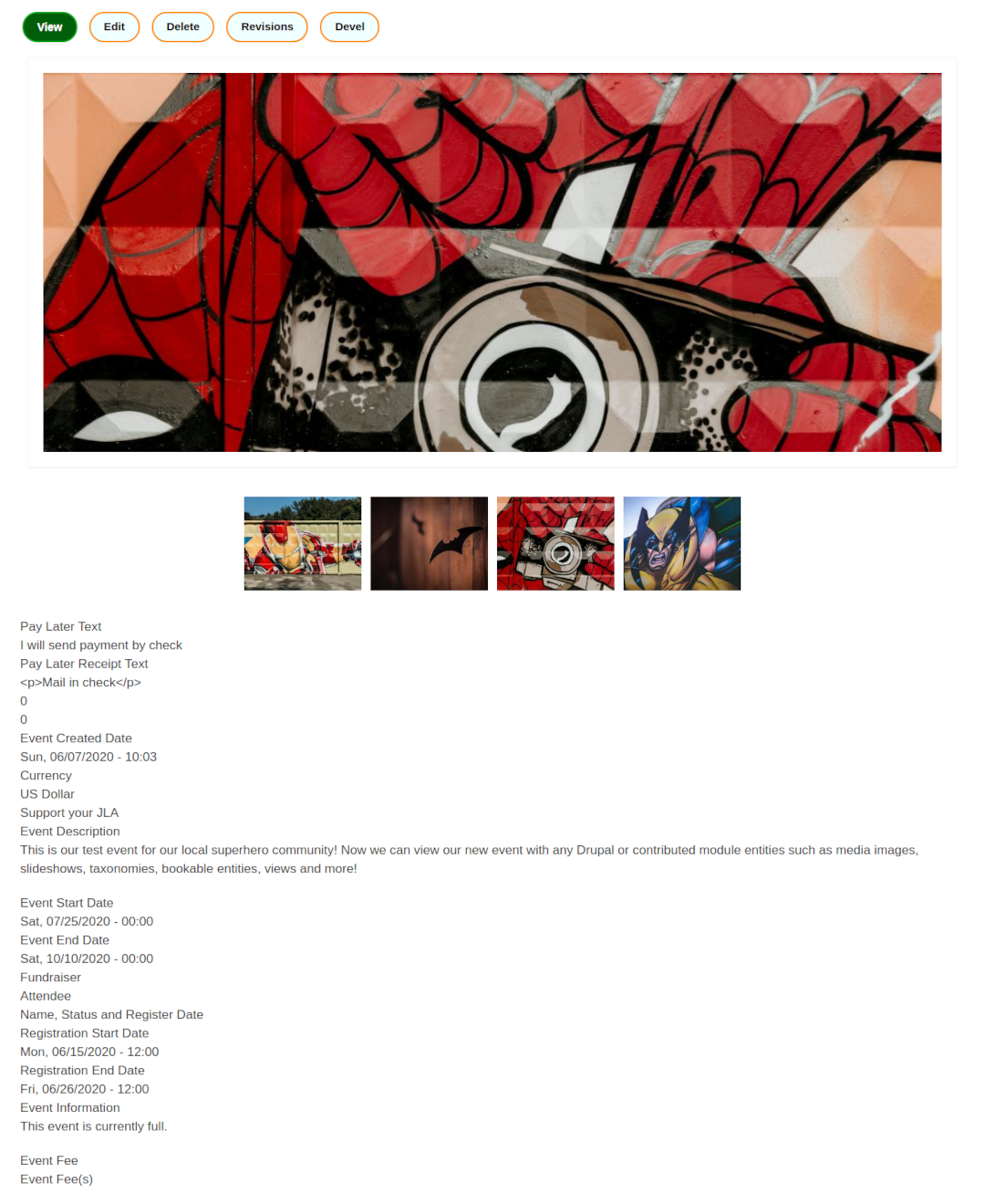 Customizing Event Pages with Media