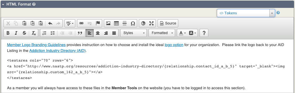 CiviMail custom token