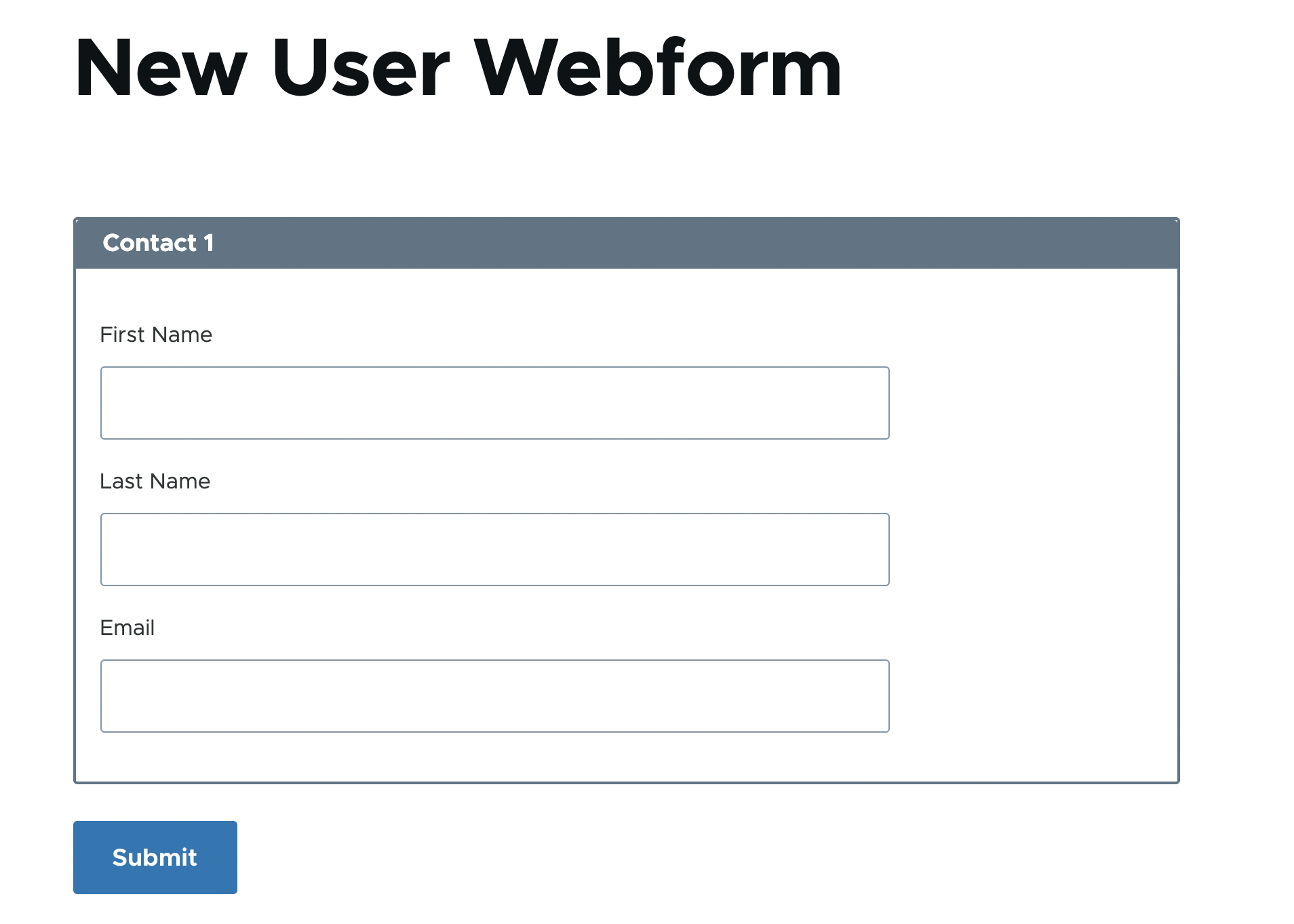 New User Webform