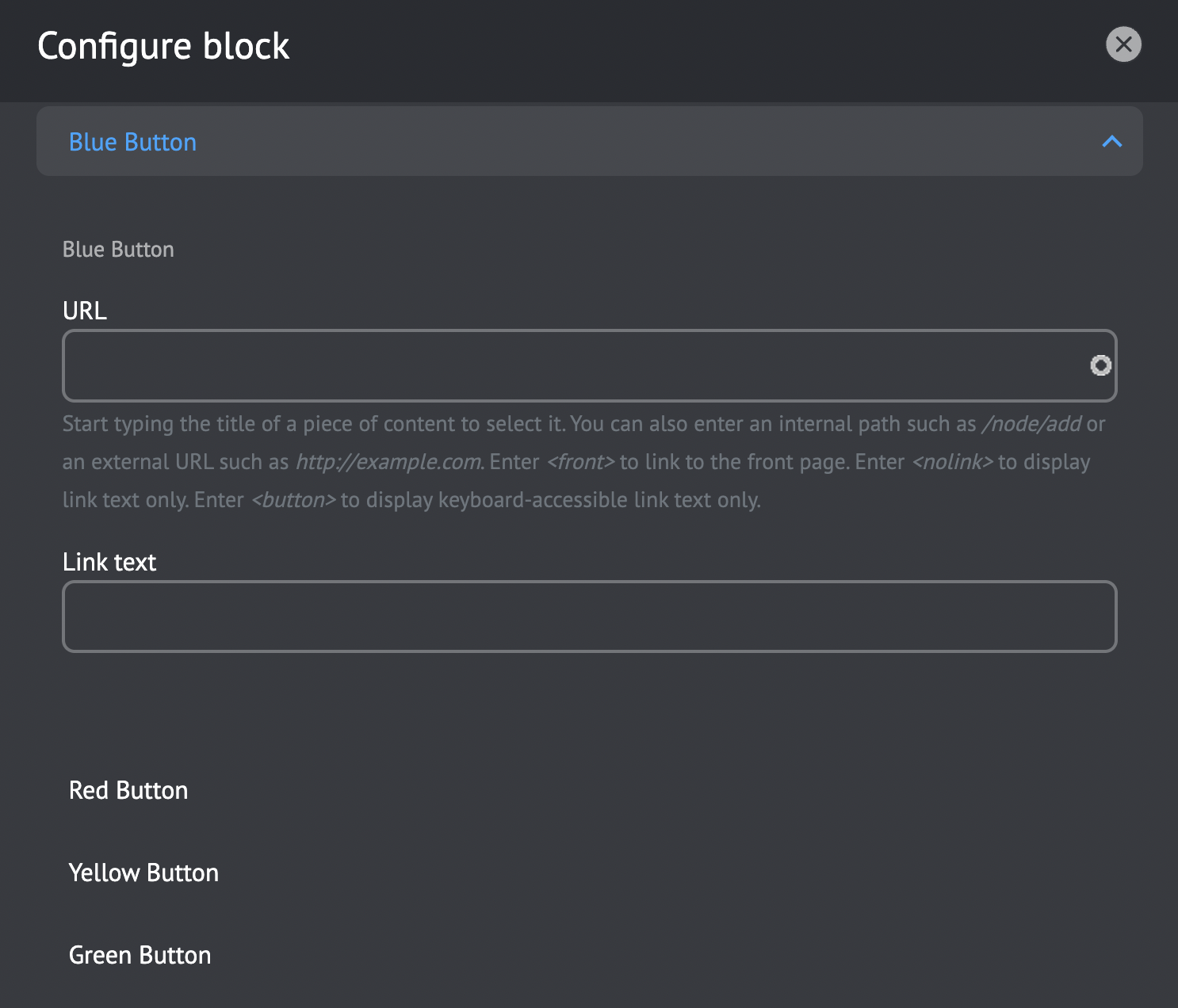 A custom block for creating call-to-action buttons