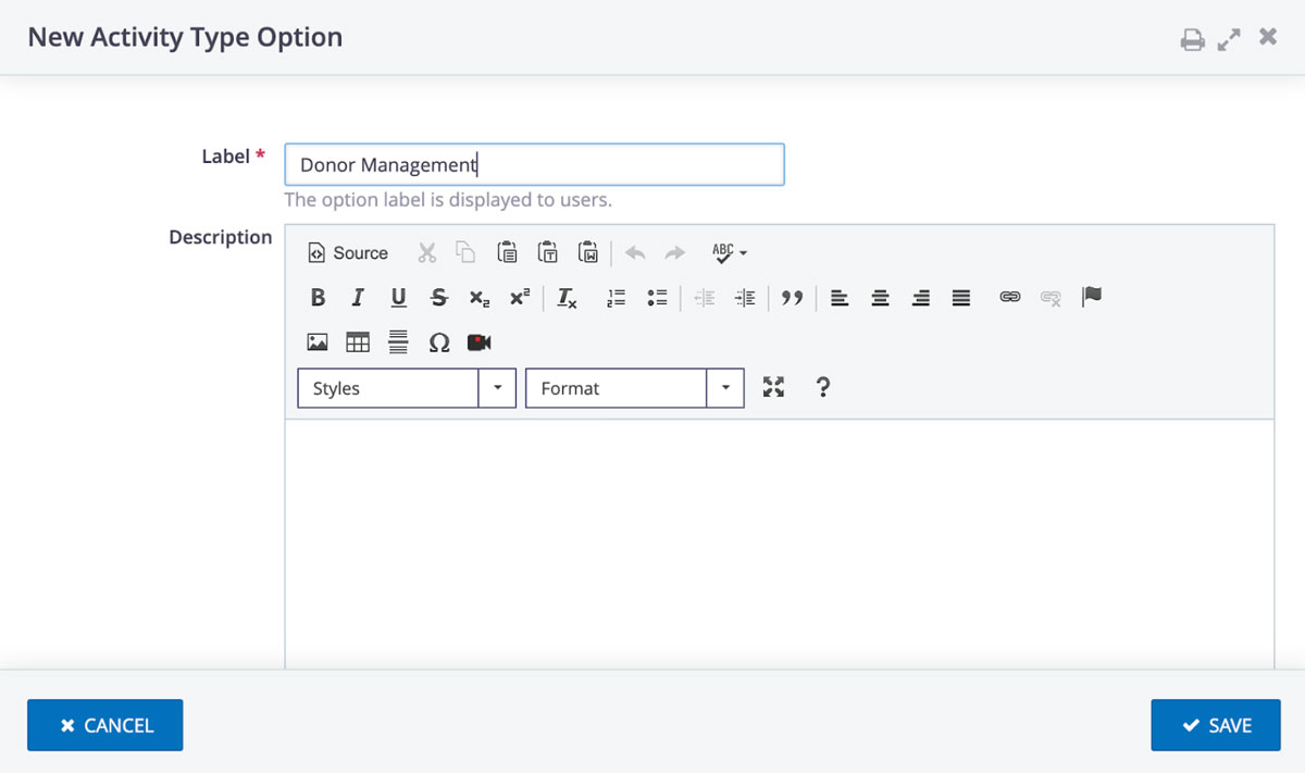 Adding a new Activity Type in CiviCRM
