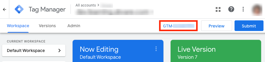 Finding your Google Tag Manager container ID