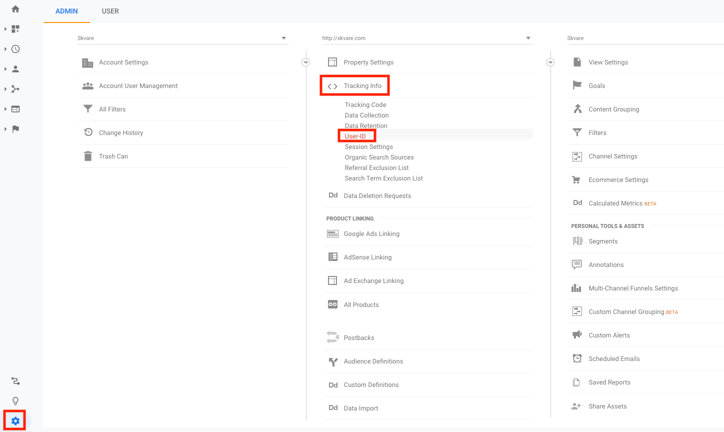 Google Analytics User-ID report config