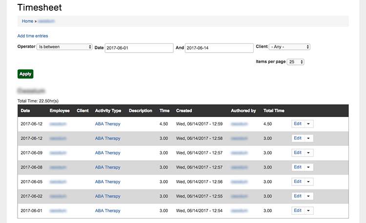 Employee Timesheet details in Drupal 8 - Skvare