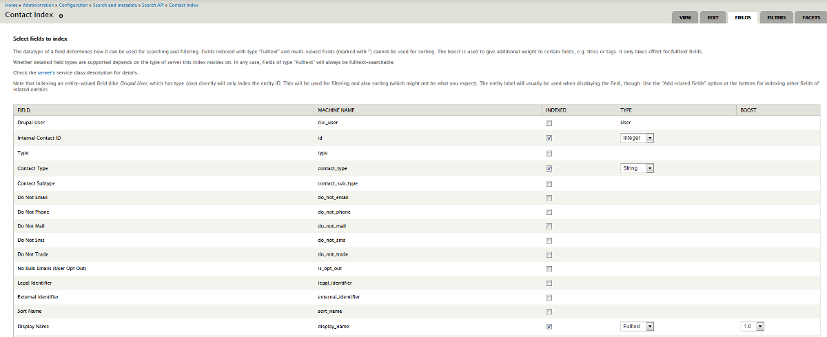 search api contact index fields