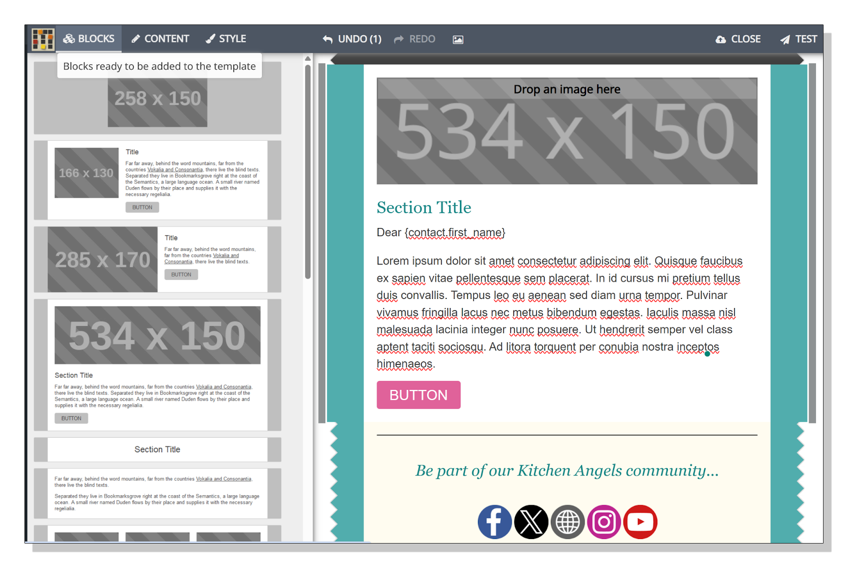 Mosaico email template builder in CiviCRM