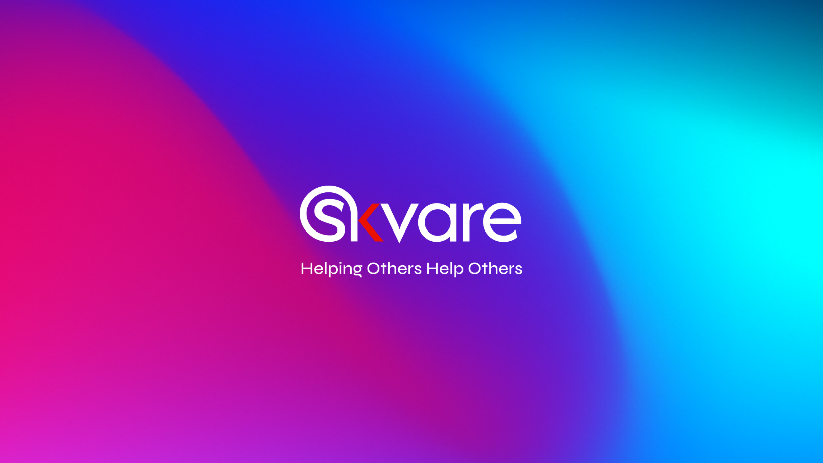 Skvare's new company logo in front of a colorful gradient